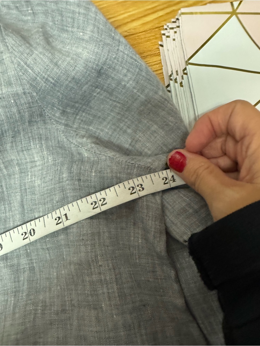 Eileen Fisher Mandarin Collar Organic Linen Shirt Dress Gray High Low Size L - Picture 13 of 14